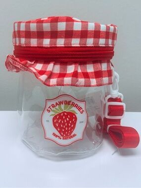 Red Gingham "Strawberries" Clear Zipper Bag Target Bullseye Playground 2026